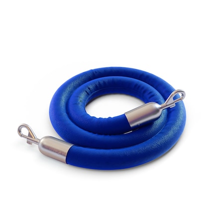 Naugahyde Rope Blue With SatinStainless Snap Ends 6ft.Cotton Core